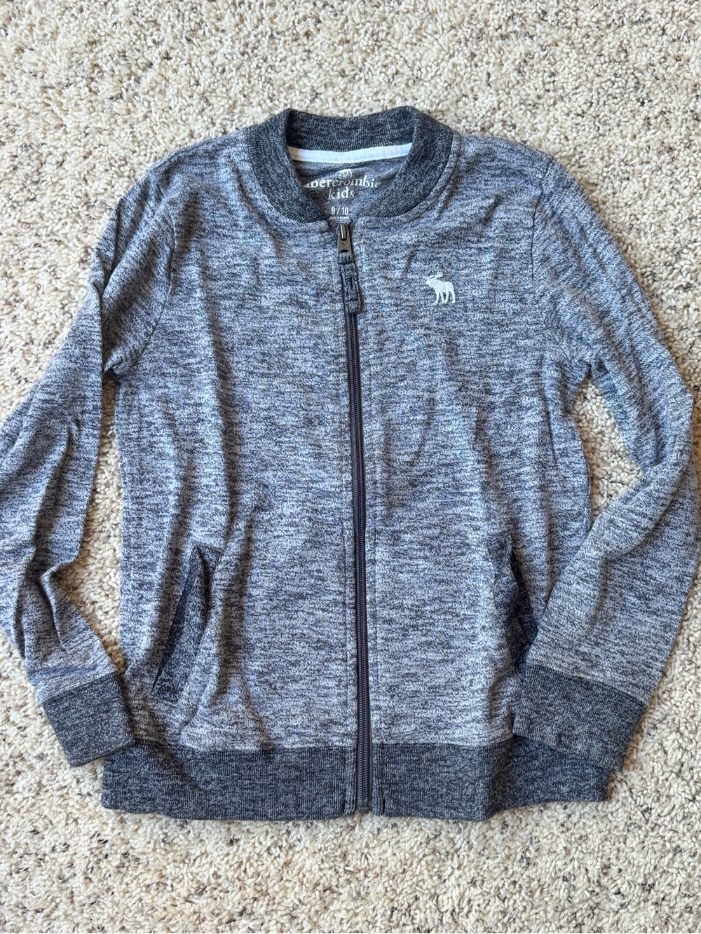 abercrombie kids Gray Heather Zip-Up Sweater Jacket 9/10